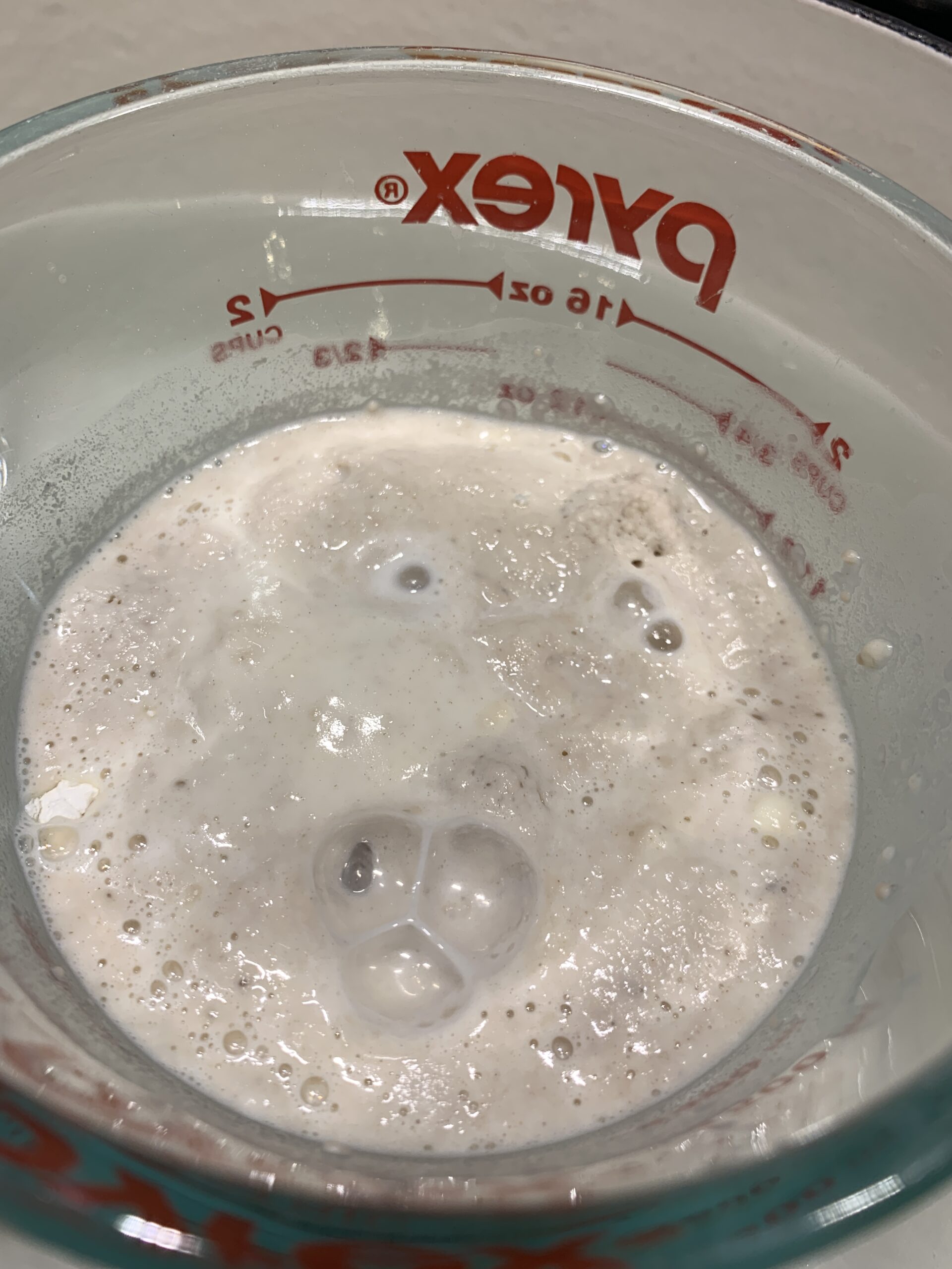 Foto de masa madre vista desde arriba